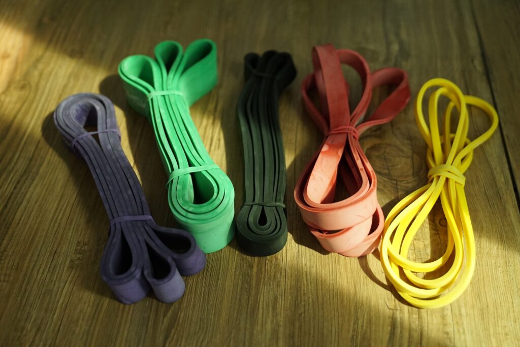 resistance bands on floor